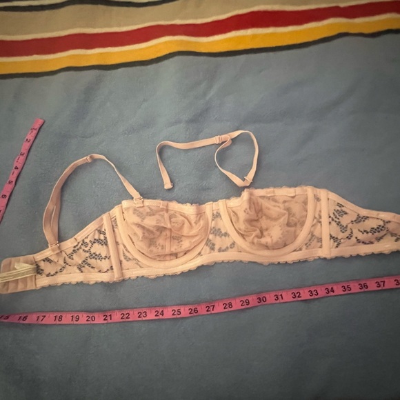Free peoples intimates | 3 pc. Pink lace set (2 bra-34d, one thong-med); NWOT - Picture 8 of 16